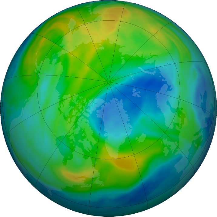 Arctic ozone map for 20 November 2022